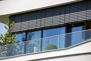 Venetian Blind Style Prints: Modern blind on a sliding window