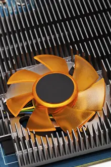 Modern Computer Hardware Prints: Modern computer graphics card close up
