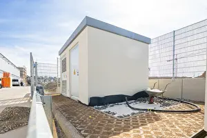 Renewable Energy Solutions Germany Prints: Modern electrical box on construction site