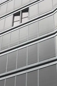 Uninhabited Home Structure Prints: Modern facade with open windows