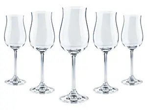 Light Colored Studio Photography Prints: Five modern goblets over the white background