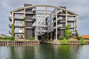 Denmark Prints: Modern Waterfront Residential Development Print, Copenhagen