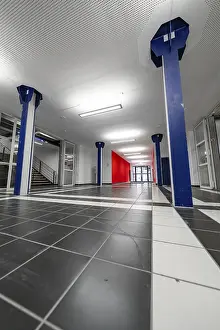 Southern Germany Educational Institutions Prints: Modern interior with blue columns