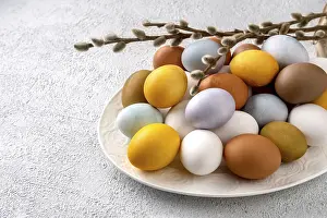 Traditional Easter Decorations Prints: Modern natural dyed easter eggs