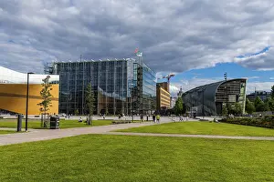 Finland Prints: Modern Office Building Print in Helsinki Downtown, Finland