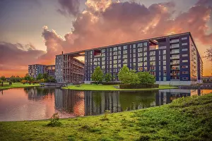 Denmark Prints: Modern Residential Building Print - Copenhagen, Denmark