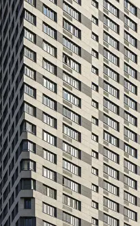 High Rise Building Design Prints: Modern Skyscraper on the Cloudy Sky Background