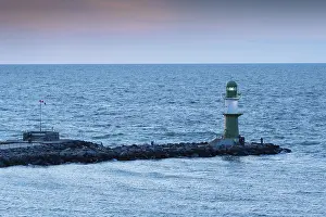 Warnemunde Lighthouse Prints: Mole with lighthouse, Warnemunde