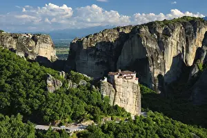 Sunset In Meteora Greece Prints: Monastery of Rousanou and Monastery of St