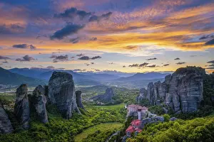 Traditional Greek Culture Prints: Monastery of Rousanou and Monastery of St