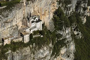 Sacred Building In Nature Prints: Monastery on a slope in a gorge