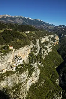 Religious Building In Europe Prints: Monastery on a slope in a gorge