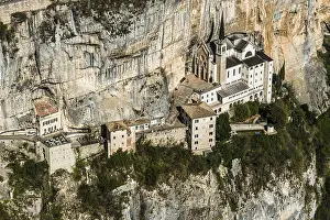 European Pilgrimage Site Prints: Monastery on a slope in a gorge