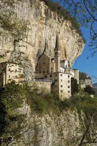 Southern Europe Pilgrimage Site Prints: Monastery on a slope in a gorge