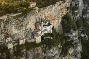 Sacred Building In Europe Prints: Monastery on a slope in a gorge