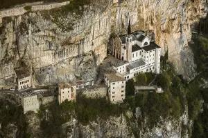 Sacred Building In Nature Prints: Monastery on a slope in a gorge