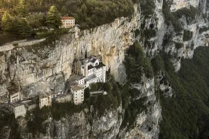 Madonna Della Corona Italy Prints: Monastery on a slope in a gorge