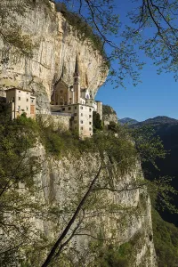 Lake Garda Monastery Prints: Monastery on a slope in a gorge