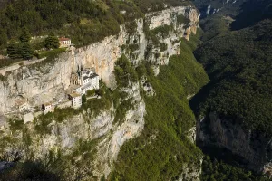 Sacred Building In Europe Prints: Monastery on a slope in a gorge