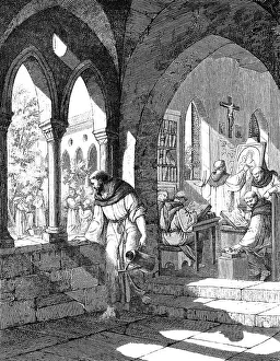 Catholic Tradition Prints: The monastic life of monks at work