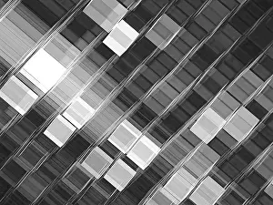 Digital Art Prints: Monochrome Technology Print - Abstract Fractal Art