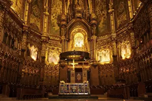 Prints of Montserrat Monastery cathedral, church near Barcelona, Catalonia, Spain Montserrat Prints: Montserrat Monastery Cathedral Print, Barcelona, Spain