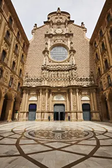 Prints of Montserrat Monastery cathedral, church near Barcelona, Catalonia, Spain Montserrat Prints: Montserrat Monastery Cathedral Print, Barcelona, Spain