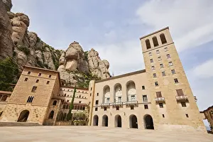 Prints of Montserrat Monastery cathedral, church near Barcelona, Catalonia, Spain Montserrat Prints: Montserrat Monastery Cathedral Print, Barcelona, Spain