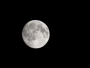 Deserted Landscape At Night Prints: Full moon