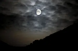 Deserted Night Sky Prints: Moon
