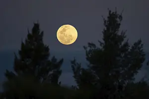Dark Sky Photography Prints: Full moon rising above the clouds