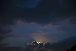 Lugano Night Sky Prints: Moonlight in Cloudscape at Night in Lugano