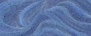 Ceramic Tile Artwork Prints: Mosaic art waves texture, vector background