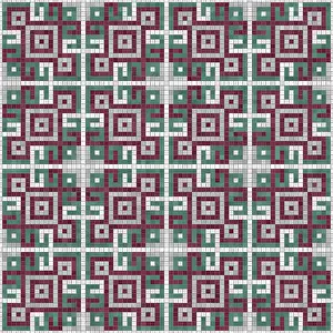 Baroque Interior Decoration Prints: Mosaic tiles background, seamless vector pattern