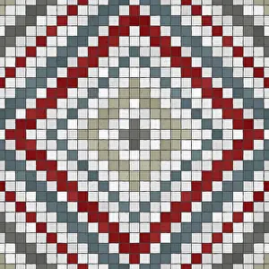 Baroque Wall Decoration Prints: Mosaic tiles background, seamless vector pattern