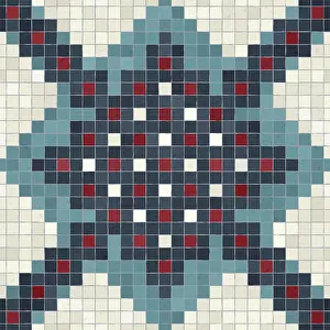 Baroque Interior Decoration Prints: Mosaic tiles background, seamless vector pattern