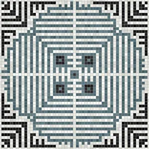 Baroque Wall Decoration Prints: Mosaic tiles background, seamless vector pattern