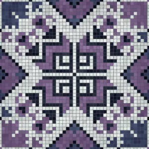 Baroque Wall Decoration Prints: Mosaic tiles background, seamless vector pattern