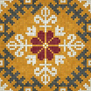 Modern Architectural Style Prints: Mosaic tiles background, seamless vector pattern