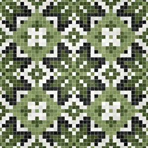 Baroque Interior Decoration Prints: Mosaic tiles background, seamless vector pattern