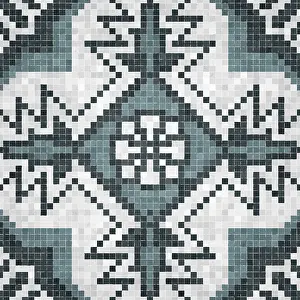 Baroque Architecture Style Prints: Mosaic tiles background, seamless vector pattern