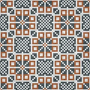 Baroque Art Style Prints: Mosaic tiles background, seamless vector pattern