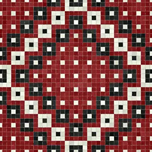Baroque Wall Decoration Prints: Mosaic tiles background, seamless vector pattern