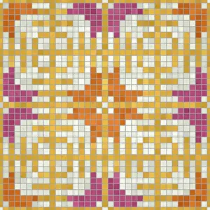 Baroque Interior Decoration Prints: Mosaic tiles background, seamless vector pattern