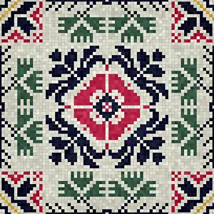 Geometric Architecture Style Prints: Mosaic tiles background, seamless vector pattern
