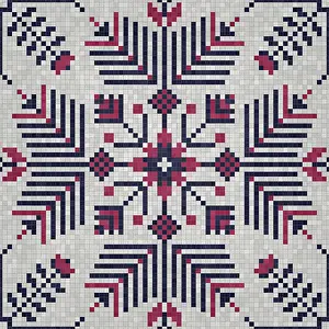 Modern Architectural Style Prints: Mosaic tiles background, seamless vector pattern