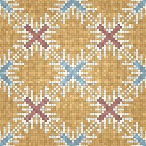 Modern Architectural Style Illustration Prints: Mosaic tiles background, seamless vector pattern