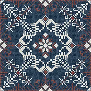 Modern Architectural Style Prints: Mosaic tiles background, seamless vector pattern