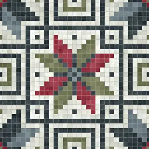 Modern Architectural Style Prints: Mosaic tiles background, seamless vector pattern