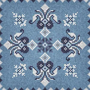 Marble Floor Pattern Prints: Mosaic tiles background, seamless vector pattern